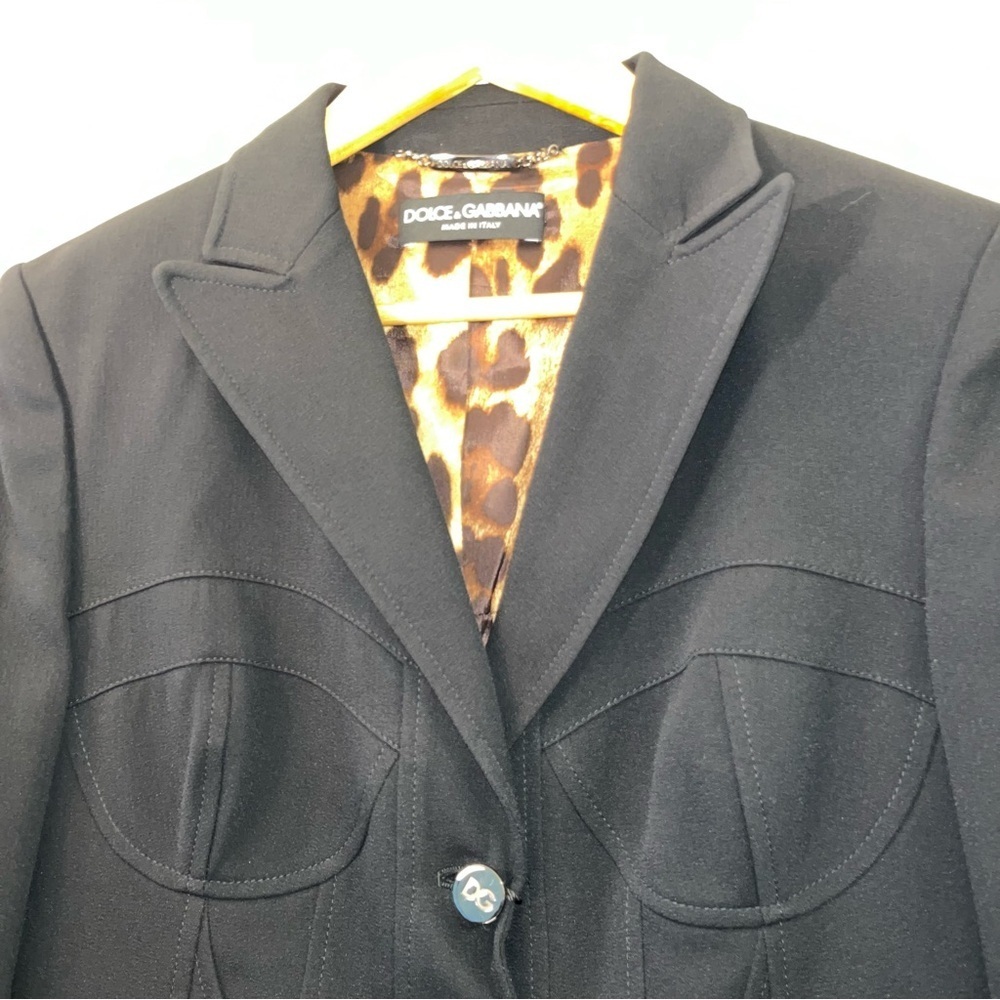 Dolce & Gabbana Black Bustier Blazer Jacket Y2K Single Breasted US 6 NWT ⚪️ - Picture 4 of 16